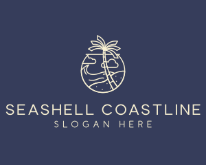 Tropical Seaside Summer Beach logo design