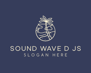 Tropical Seaside Summer Beach logo design