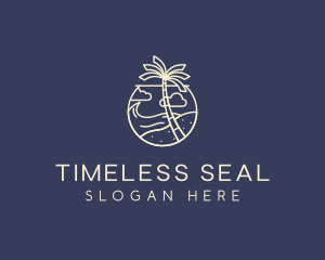 Tropical Seaside Summer Beach logo design