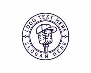 Podcast Microphone Hat Logo