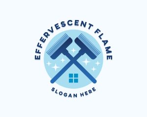 Broom Cleaner Housekeeping Logo