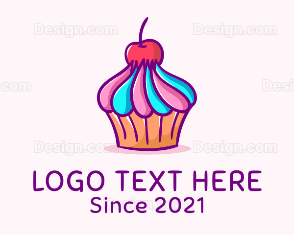 Sweet Cherry Cupcake Logo