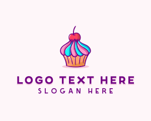 Sweet Cherry Cupcake Logo