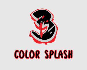 Splatter Graffiti Number 3 logo