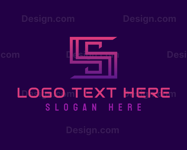 Geometric Digital Technology Letter S Logo