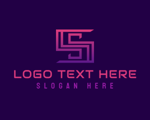Geometric Digital Technology Letter S logo