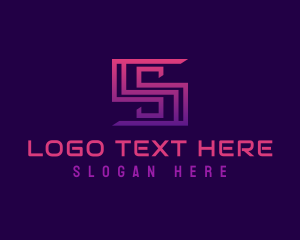 Geometric Digital Technology Letter S Logo