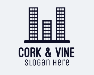 Skyscraper Bar Graph logo design