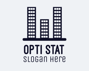 Skyscraper Bar Graph logo design