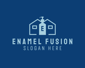 Home Sanitizer Liquid Cleaning logo design