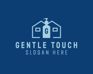 Home Sanitizer Liquid Cleaning logo design