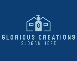 Home Sanitizer Liquid Cleaning logo design