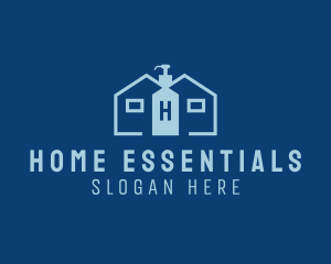 Home Sanitizer Liquid Cleaning logo design