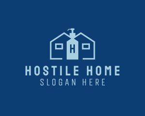 Home Sanitizer Liquid Cleaning logo design