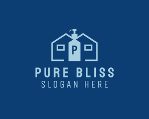 Home Sanitizer Liquid Cleaning logo design