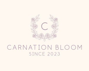 Carnation Flower Natural Gardening logo design