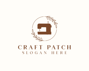 Ornamental Leaf Sewing Machine logo design