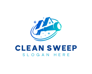 Pressure Washer Home Cleaning logo design