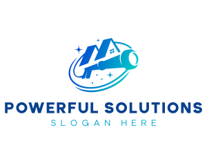 Pressure Washer Home Cleaning logo design