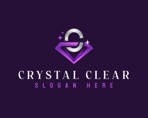 Diamond Gem Letter C logo design