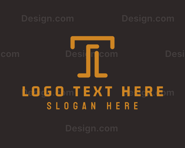 Modern Business Letter T Logo