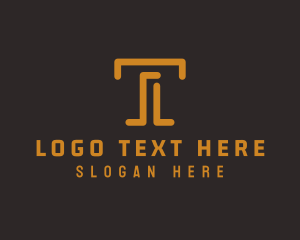 Modern Business Letter T logo