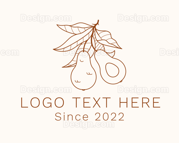 Avocado Fruit Branch Logo