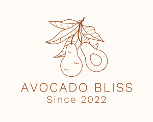 Avocado Fruit Branch logo design