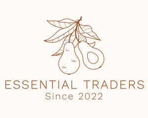 Avocado Fruit Branch logo design