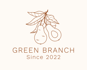 Avocado Fruit Branch logo design