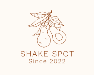 Avocado Fruit Branch logo design