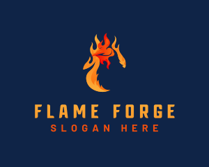 Roasted Chicken Flame logo design