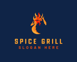 Roasted Chicken Flame logo design