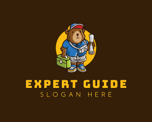 Cute Tourist Bear  logo design