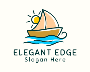 Vacation Sailing Boat logo design