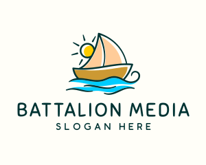 Vacation Sailing Boat logo design