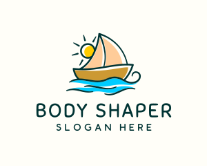 Vacation Sailing Boat logo design