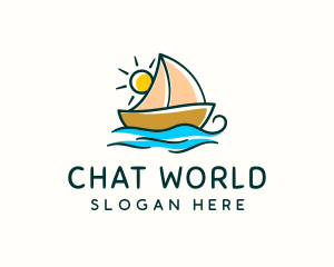 Vacation Sailing Boat logo design