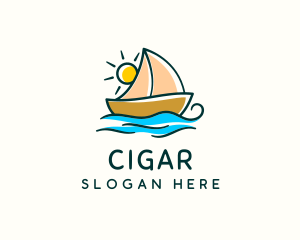 Vacation Sailing Boat logo design