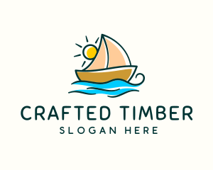 Vacation Sailing Boat logo design