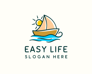 Vacation Sailing Boat logo design