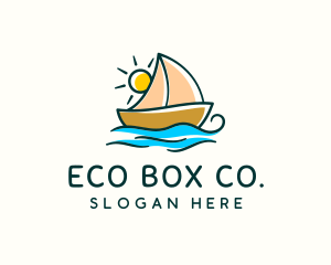 Vacation Sailing Boat logo design