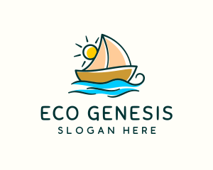 Vacation Sailing Boat logo design