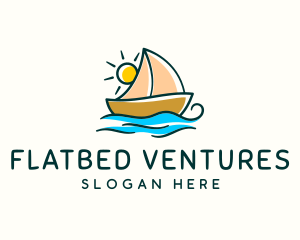 Vacation Sailing Boat logo design