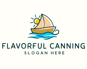 Vacation Sailing Boat logo design