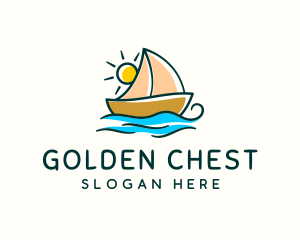 Vacation Sailing Boat logo design