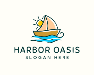 Vacation Sailing Boat logo design