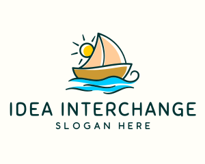 Vacation Sailing Boat logo design