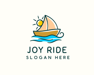 Vacation Sailing Boat logo design