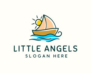 Vacation Sailing Boat logo design